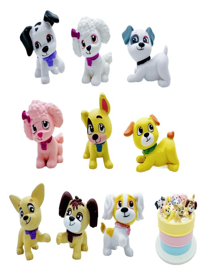 Fevoila Dog Figurines Playset, 9 Pcs Realistic Detailed Puppy Figures Fairy Garden Miniature Dog Figurines Home Desktop Cake Toppers Christmas Birthday Gift - Image 1
